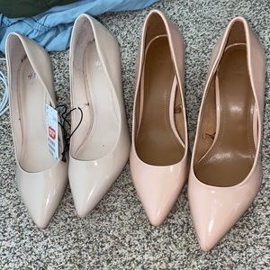 2 pairs of Patent Leather midi heels